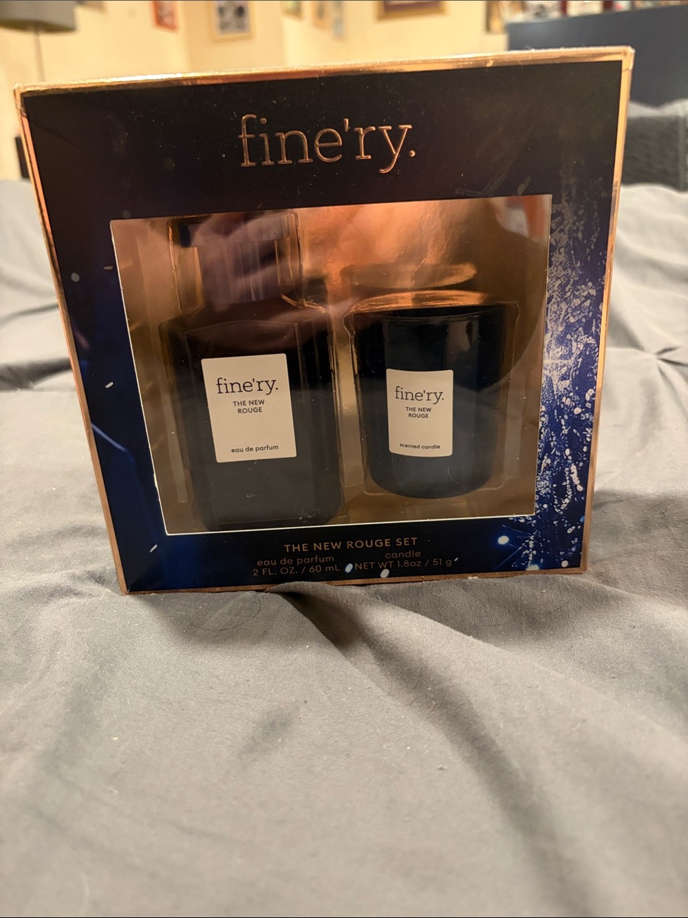 Finery The New Rouge Navy Blue Eau de Parfum & Scented Candle Set